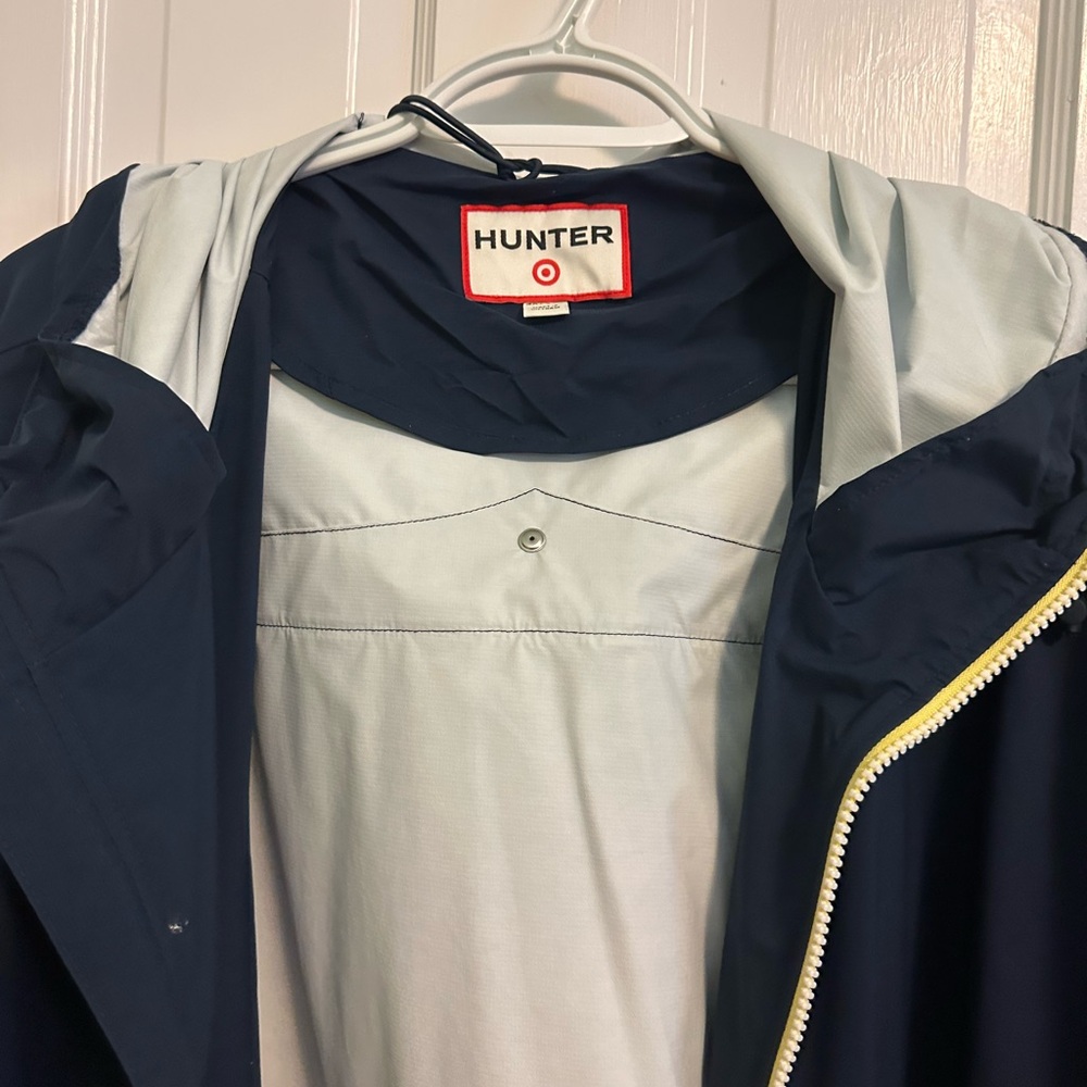 Hunter Blue Raincoat with Yellow Zipper Plus size - Picture 3 of 8